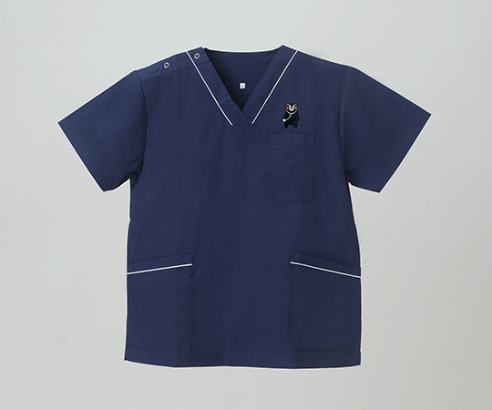 ディーフェイズ 男女兼用スクラブ(くまモン刺繍入り) インディゴフレッシュ SS DS2001K 1枚(ご注文単位1枚)【直送品】