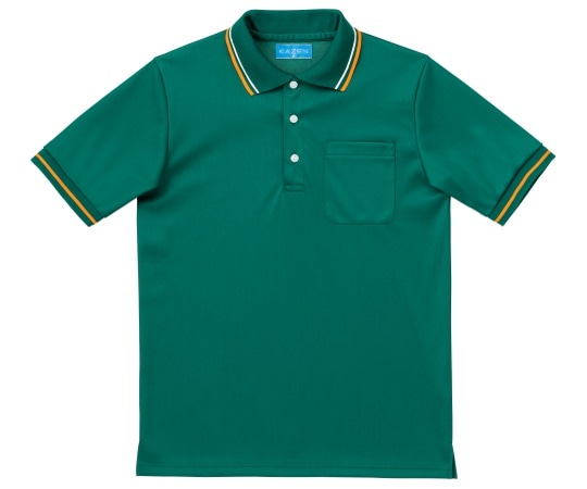 KAZEN ライン入りポロシャツ ディープグリーン SS 236-12 SS 1枚（ご注文単位1枚）【直送品】