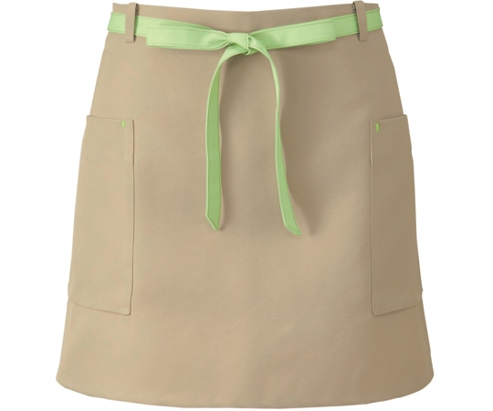 KAZEN サロンエプロン ベージュ×オリーブ フリー APK158-12 1枚（ご注文単位1枚）【直送品】