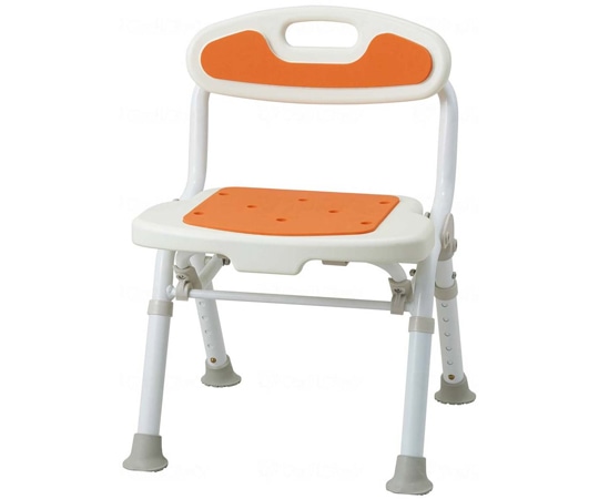 サテライト 福浴 折たたみコンパクトシャワーチェア オレンジ FKW-02-C 1個（ご注文単位1個）【直送品】