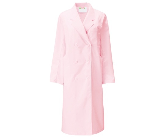 KAZEN レディス診察衣W型 長袖 ピンク 4L 125-73 4L 1枚(ご注文単位1枚)【直送品】