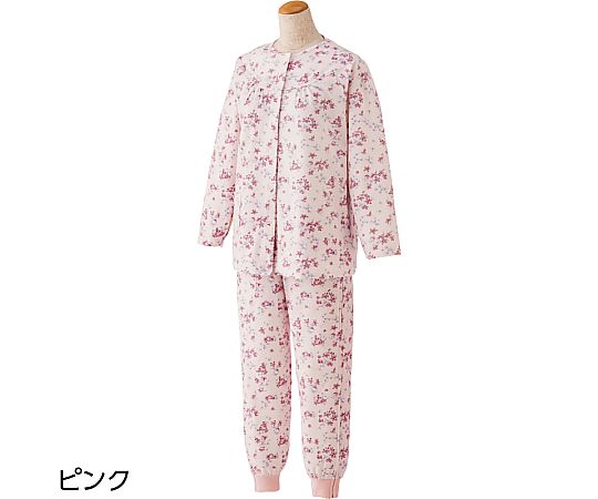 ケアファッション フルオープンパジャマ(婦人用) ピンク LL 01803 1着(ご注文単位1着)【直送品】