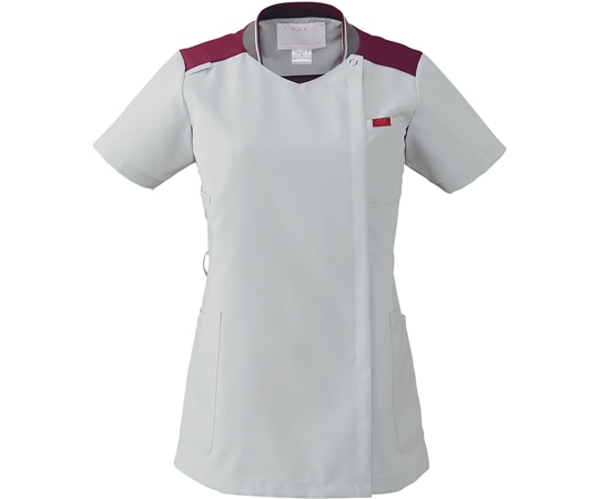 フォーク レディースジップスクラブR グレー×バーガンディ EL 7043SC-5 1枚(ご注文単位1枚)【直送品】