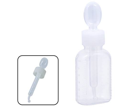 金鵄製作所 小判型投薬瓶 60mL スポイト付キャップ（ホワイト:白） 200本入 22010-001 1箱（ご注文単位1箱）【直送品】