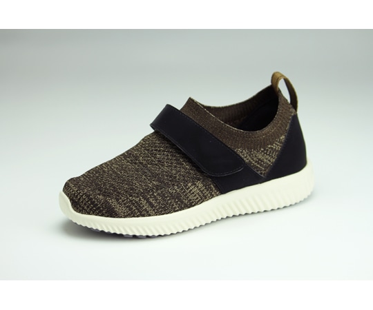 マリアンヌ製靴 ストレッチニットスニーカー ブラウン 1本ベルトタイプ L（24.0~24.5cm） WG110 1足（ご注文単位1足）【直送品】