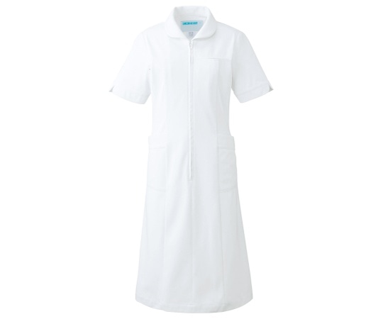 KAZEN ワンピース半袖 白 LL 021-20 LL 1枚（ご注文単位1枚）【直送品】