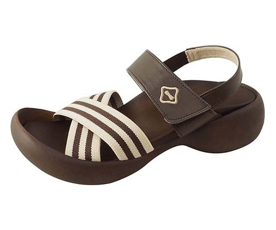 リゲッタ リゲッタ ボーダークロスゴムサンダル ブラウン M CJEG5238-BRN-M(23.0cm-23.5cm) 1足(ご注文単位1足)【直送品】