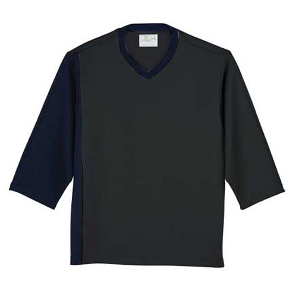 KIRAKU（トンボ） 前開き検診用シャツ ボトルグリーン×ネイビー S（身丈65cm） CR814-49 S 1枚（ご注文単位1枚）【直送品】