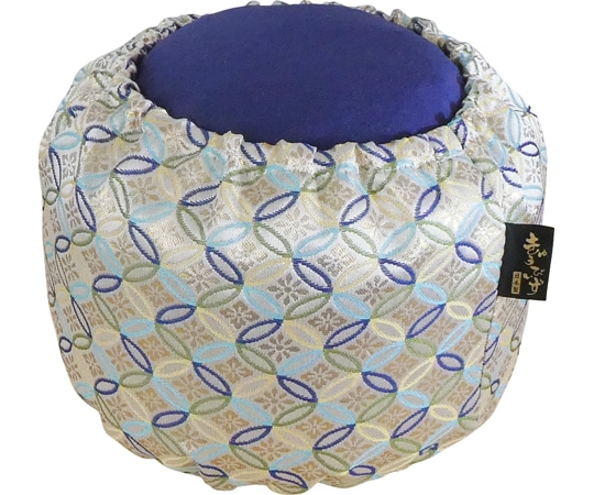 龍野コルク工業 わざまるくん(正座用クッション)西陣織カバー 青白 1個(ご注文単位1個)【直送品】