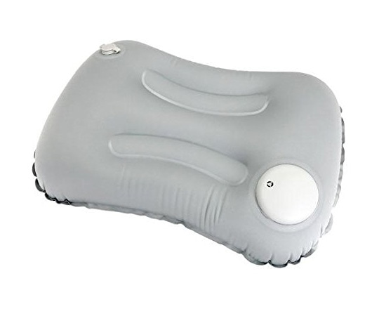 山善（YAMAZEN） 押すだけで膨らむポンプ式 エアー枕（収納ポーチ付） グレー PAF-CS 1個（ご注文単位1個）【直送品】
