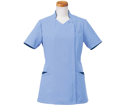 ヤギコーポレーション 半袖スクラブジャケット(レディース) ミディアムブルー S R8946-41 1枚(ご注文単位1枚)【直送品】