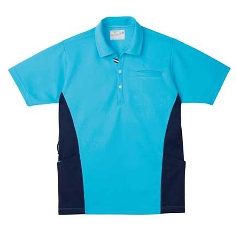 KIRAKU(トンボ) ケアワークシャツ アクアブルー L(身丈73cm) CR173-76 L 1枚(ご注文単位1枚)【直送品】