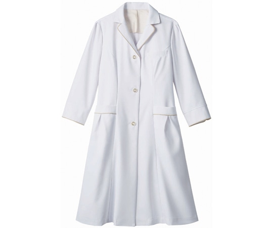 住商モンブラン ドクターコートレディス7分袖 白/ゴールド M EN121-11 M 1枚（ご注文単位1枚）【直送品】