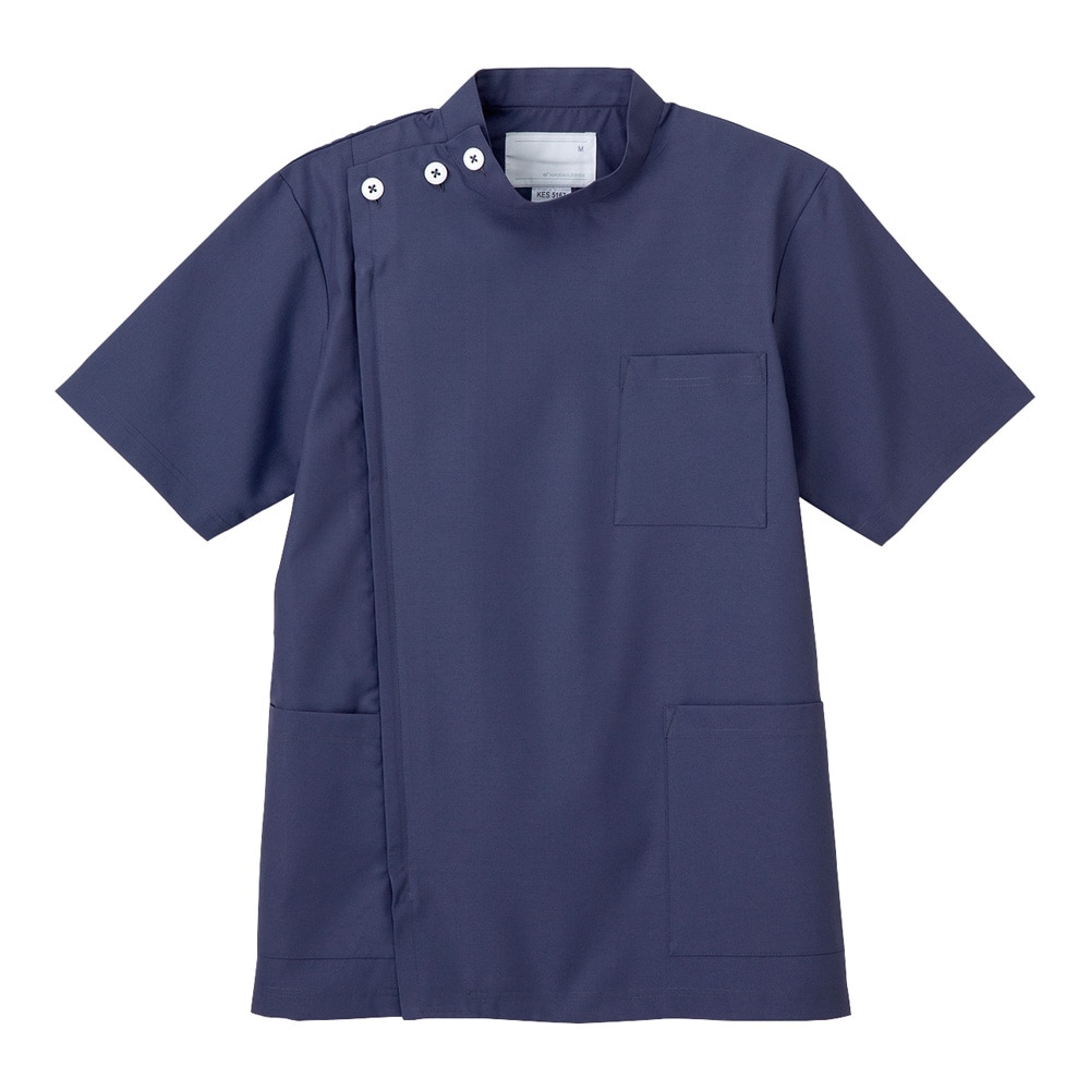 ナガイレーベン ドクターウェア（上衣・半袖） ネイビー LL KES5167 1枚（ご注文単位1枚）【直送品】