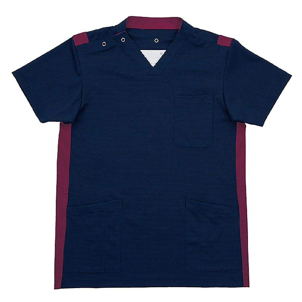 KIRAKU（トンボ） スクラブ ネイビー×ワイン M（身丈70cm） CM305-818 M 1枚（ご注文単位1枚）【直送品】
