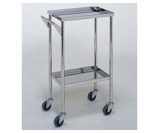柏ステンレス工業 ステンレスワゴン 回診車 （静音仕様立上） 2段 450×300×800mm ステンレスワゴンMB-1611 1個（ご注文単位1個）【直送品】