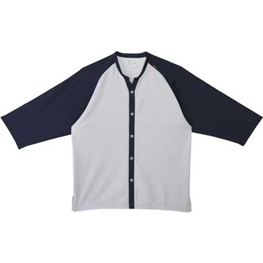 KIRAKU（トンボ） 前開きシャツ ネイビー×シルバーモク M（身丈68cm） CR800-88 M 1枚（ご注文単位1枚）【直送品】