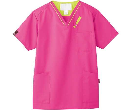 フォーク スクラブ チェリーピンク×ライム S 7042SC-13 1枚(ご注文単位1枚)【直送品】