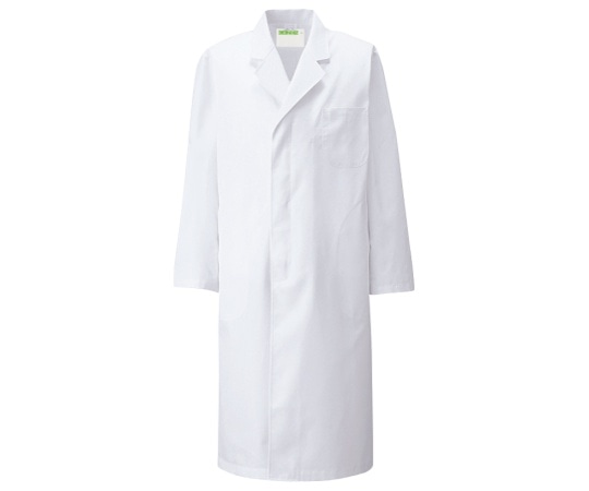 KAZEN メンズ診察衣S型長袖 白 4L 110-70 4L 1枚(ご注文単位1枚)【直送品】