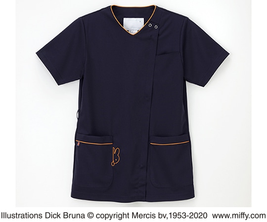 ナガイレーベン 女子スクラブ ネイビー+オレンジ LL MFF-5837 1枚（ご注文単位1枚）【直送品】