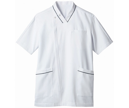 住商モンブラン スクラブ メンズ 半袖 白/ネイビー M 72-1309 M 1枚(ご注文単位1枚)【直送品】