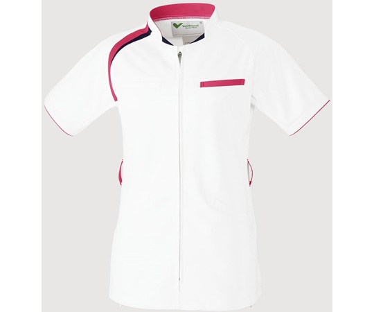 ミドリ安全 作業服 メディカルウェア ベルデクセル スクラブ VEM152上 ホワイト×ローズピンク×ダークネイビー 4Lサイズ VEM152-UE-4L 1着（ご注文単位1着）【直送品】