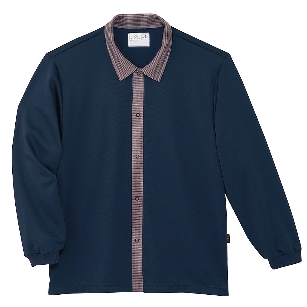 KIRAKU（トンボ） 前開きシャツ ネイビー LL（身丈72cm） CV208-88 LL 1枚（ご注文単位1枚）【直送品】