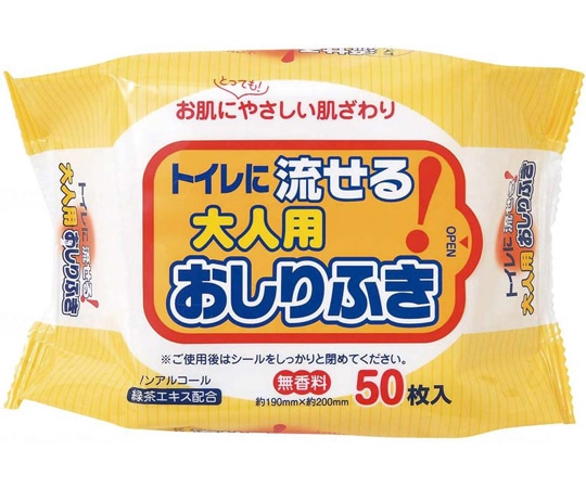 ペーパーテック トイレに流せる大人用おしりふき（4カートンケース） 1箱（50枚×120袋入） N031 1箱（ご注文単位1箱）【直送品】