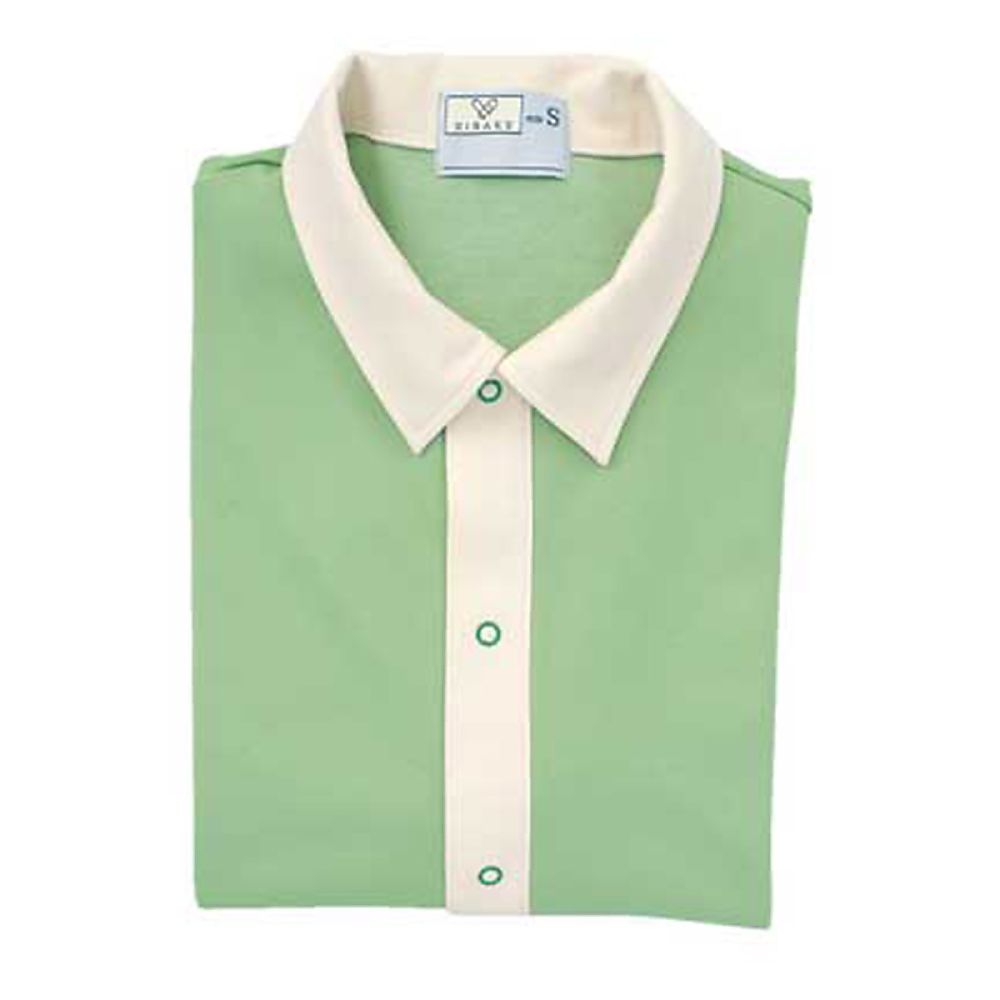 KIRAKU（トンボ） 前開きシャツ グリーン LL（身丈72cm） CR809-42 LL 1枚（ご注文単位1枚）【直送品】