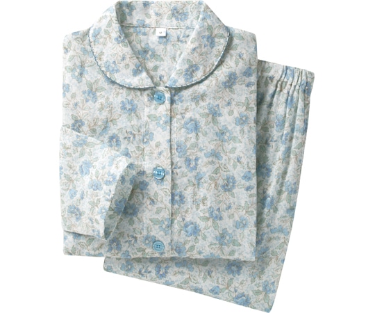 セルヴァン 綿100%ダブルガーゼパジャマ ブルーグリーン系 M 049231502 1枚（ご注文単位1枚）【直送品】