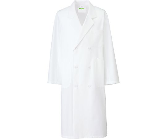 KAZEN メンズ診察衣W型長袖 白 L 255-90 L 1枚（ご注文単位1枚）【直送品】