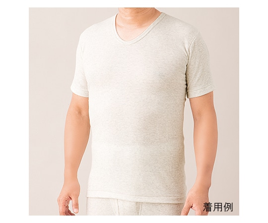 ハヤシ・ニット リブ調キルト 紳士半袖シャツ 1枚入 L ライトグレー 3322 1枚（ご注文単位1枚）【直送品】