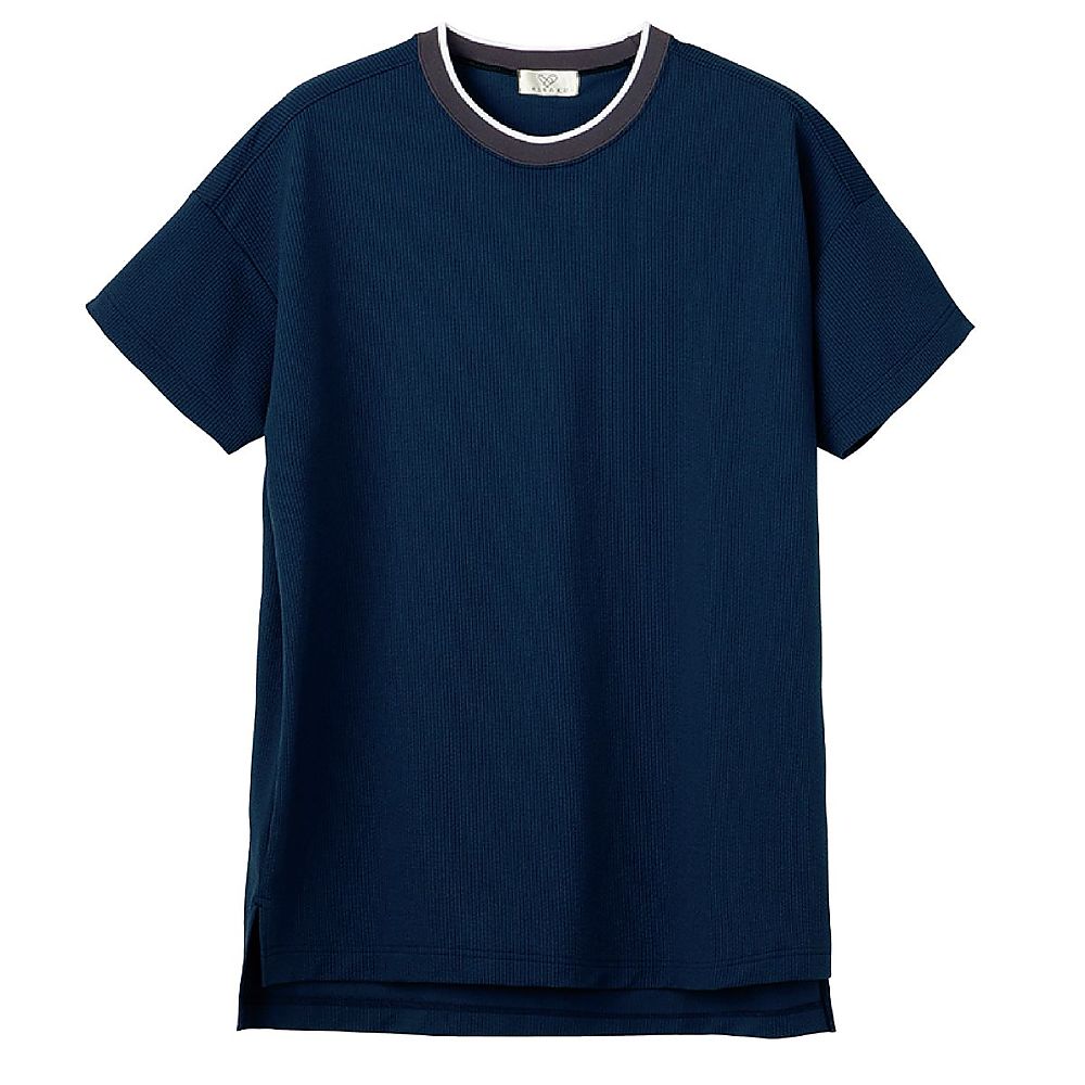 KIRAKU(トンボ) 入浴介助用シャツ ネイビー LL(身丈78cm) CR220-88 LL 1枚(ご注文単位1枚)【直送品】