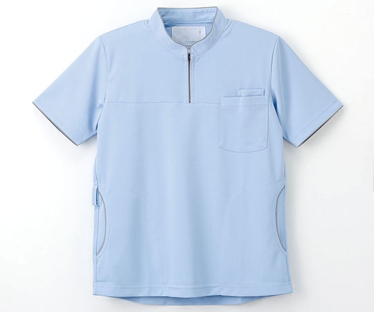 ナガイレーベン ニットシャツ ブルー S CX5217 1枚（ご注文単位1枚）【直送品】