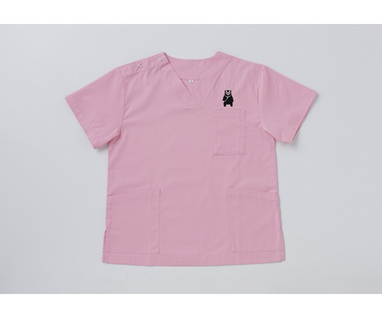 ディーフェイズ 男女兼用スクラブ（くまモン刺繍入り） フレンチピンク 3L DS2001K 1枚（ご注文単位1枚）【直送品】