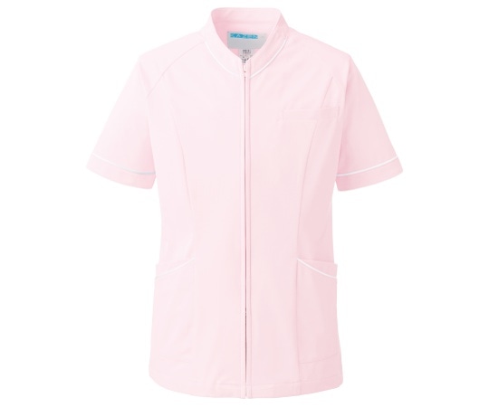 KAZEN スクラブ（男女兼用） ピンクxホワイト L 055-24 L 1枚（ご注文単位1枚）【直送品】