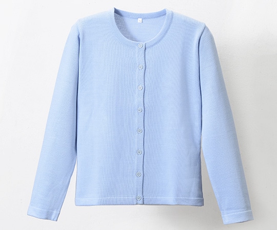 ディーフェイズ 抗ピル丸首カーディガン サックス M D-1005 1着(ご注文単位1着)【直送品】