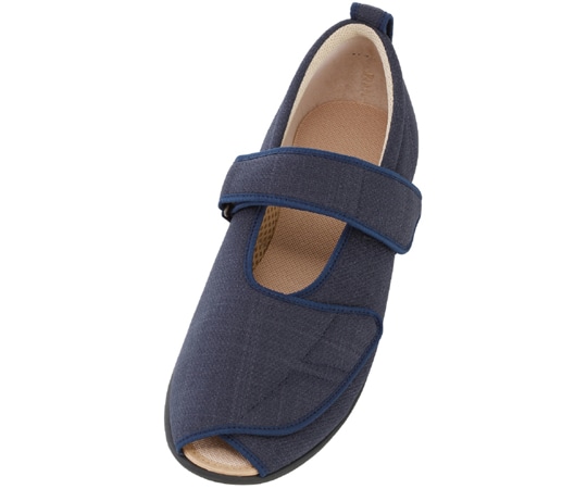 徳武産業 オープンマジックⅢ 9E 片足 左のみ 紺 M 7033 1個（ご注文単位1個）【直送品】