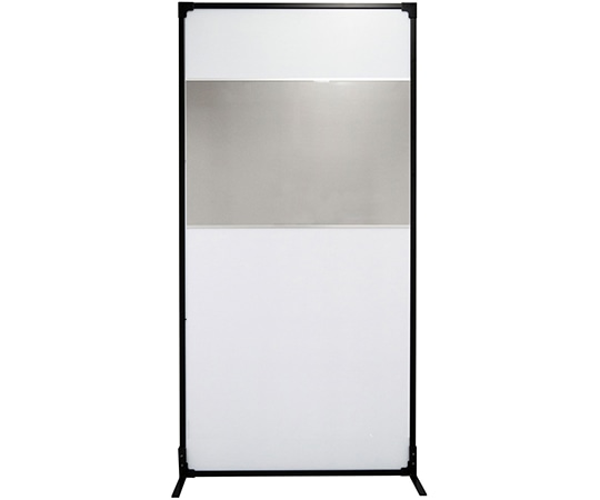 岐阜プラスチック工業 抗菌ウォール 軽量タイプ キャスター仕様 フル（透明窓付き）パネル ブラック FS5-1020F 1個（ご注文単位1個）【直送品】