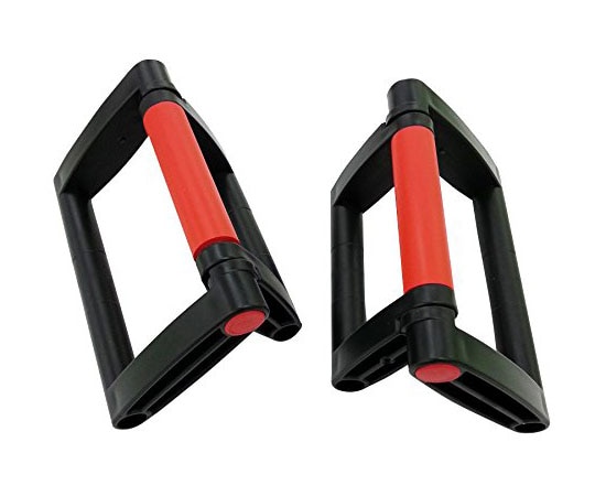 スマイル 腕立て伏せトレーニング 折りたためるプッシュアップバー（2個組） レッド/ブラック SE940 1セット（ご注文単位1セット）【直送品】