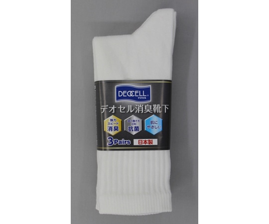 福徳産業 デオセル消臭靴下先丸 白 L #4092-3P 1組（ご注文単位1組）【直送品】