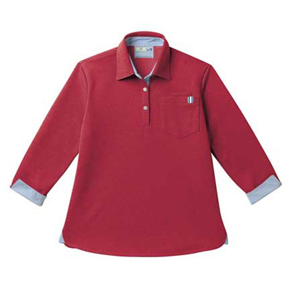 KIRAKU（トンボ） レディスニットシャツ ストロベリーレッド L（身丈66.5cm） CR146-15 L 1枚（ご注文単位1枚）【直送品】