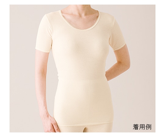 ハヤシ・ニット リブ調キルト 婦人半袖インナー 1枚入 L ベージュ 3332 1枚（ご注文単位1枚）【直送品】