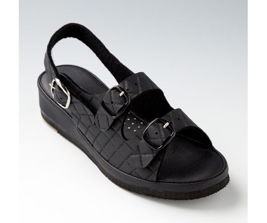 山一 抗菌キルティング2バンドサンダル ブラック L 7609BKL 1足(ご注文単位1足)【直送品】