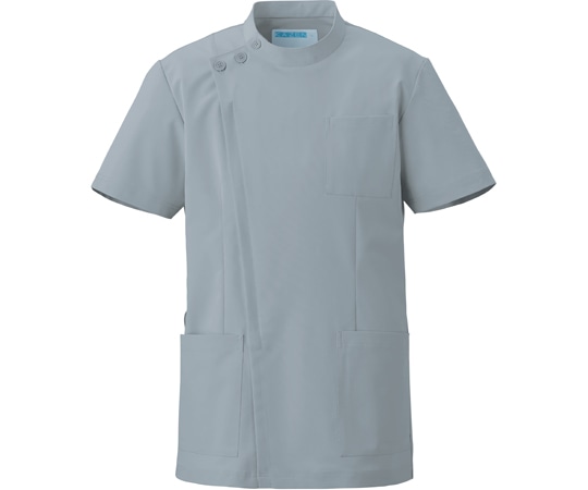 KAZEN ジャケット半袖男女兼用 グレー SS 762-46 1枚（ご注文単位1枚）【直送品】