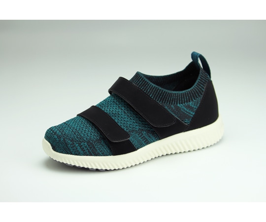 マリアンヌ製靴 ストレッチニットスニーカー エメラルドグリーン 2本ベルトタイプ S（22.0~22.5cm） WG120 1足（ご注文単位1足）【直送品】