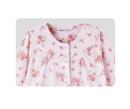 ケアファッション 婦人スムース介護腰開きパジャマ ピンク M 38644 1枚(ご注文単位1枚)【直送品】