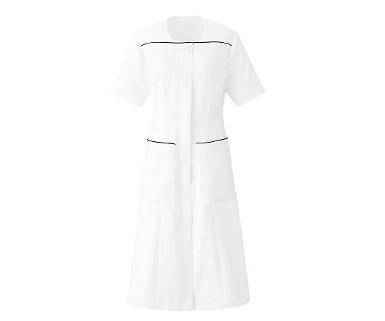 KAZEN ワンピース半袖 ホワイトxネイビー 13号 YW114-1 13 1枚（ご注文単位1枚）【直送品】