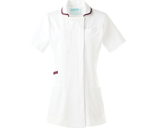 KAZEN レディスジャケット半袖 ホワイト×プラム 6L 980-15 1枚（ご注文単位1枚）【直送品】