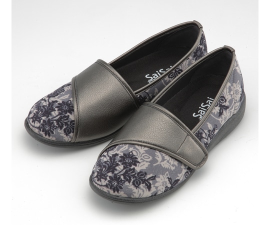 マリアンヌ製靴 フラワープリント クラシックブラック 23.5cm W940 1足（ご注文単位1足）【直送品】